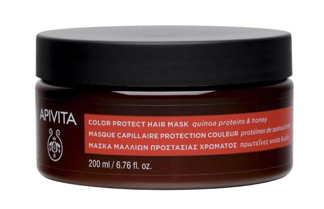 Apivita Color Protect Μάσκα Μαλλιών Προστασίας Χρώματος Με Πρωτεΐνες Κινόα & Μέλι 200ml