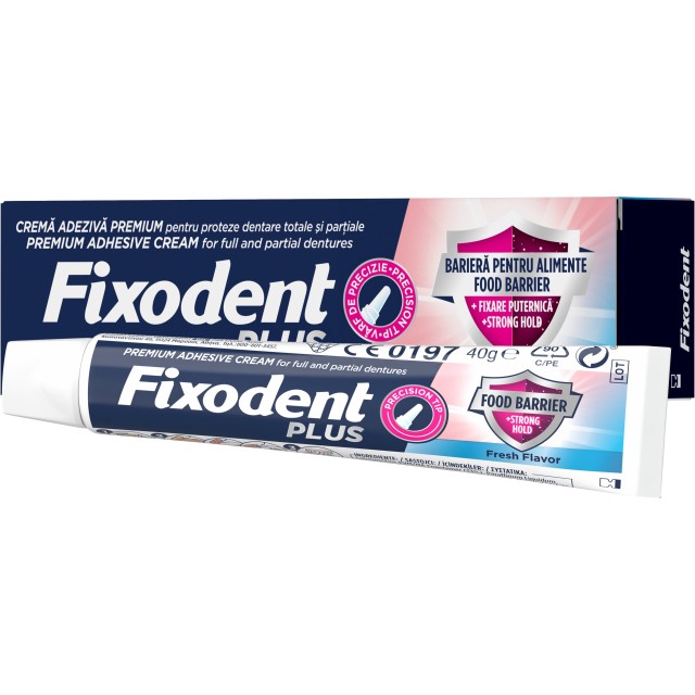 Fixodent Plus Food Barrier Στερεωτική Κρέμα Για Ολικές & Μερικές Τεχνητές Οδοντοστοιχίες, 40g