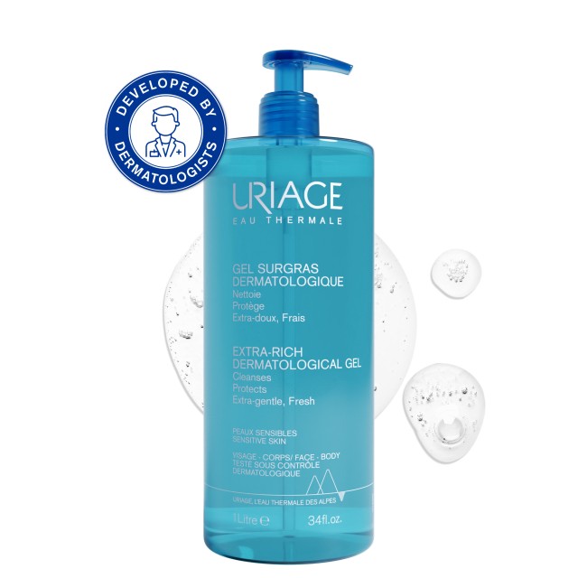 Uriage Extra-Rich Dermatological Gel Πλούσιο Τζελ Καθαρισμού, 1000ml