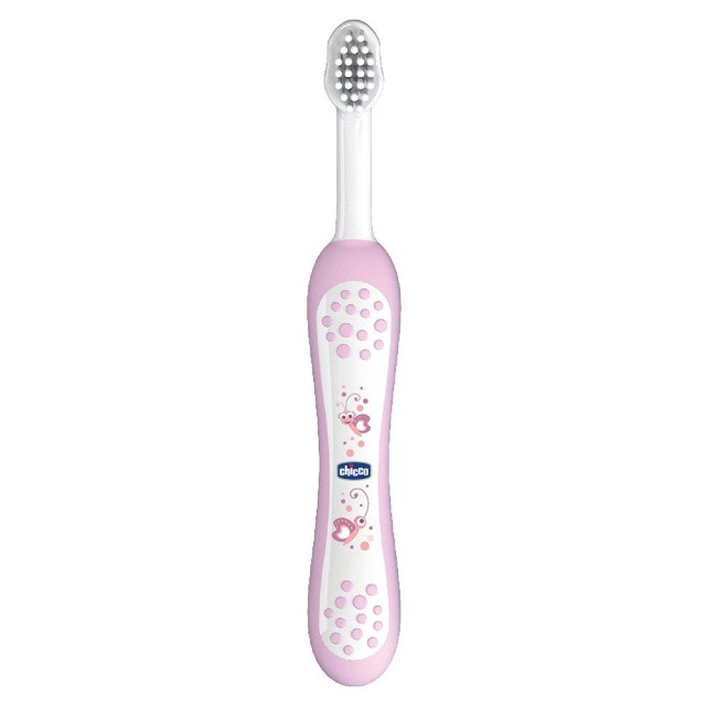 Chicco Toothbrush 6m+ Οδοντόβουρτσα για Βρέφη Ροζ Χρώμα 1 Τεμάχιο