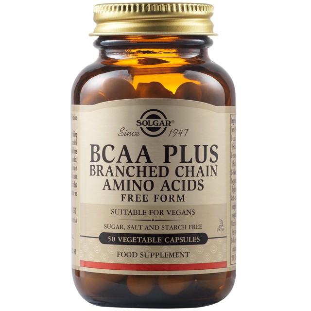 Solgar Bcaa Συμπλήρωμα Διατροφής Με Αμινοξέα 50 Φυτικές Κάψουλες