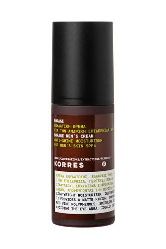 Korres Borage Ανδρική Ενυδατική Κρέμα Προσώπου SPF6, 50ml