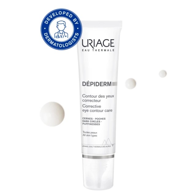 Uriage Depiderm Eye Contour Corrector Τζελ-Κρέμα Ματιών κατά των Μα...