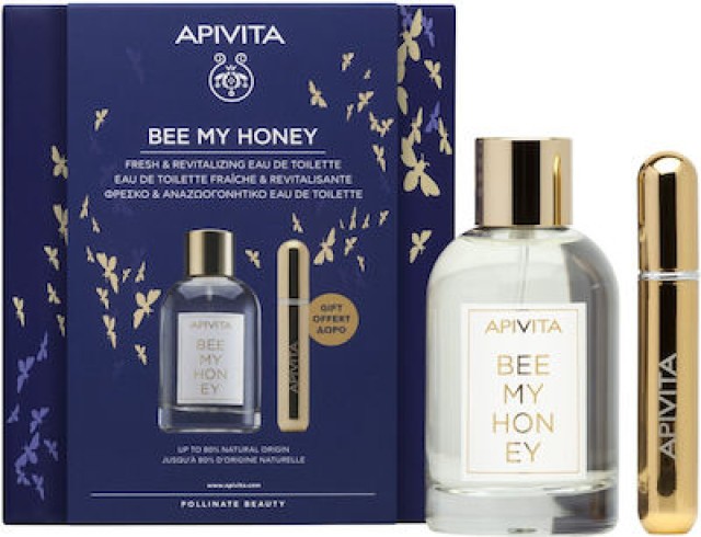 Apivita Set Bee My Honey Eau De Toilette 100ml + Δώρο Επαναγεμιζόμενο Σπρέι Αρώματος 8ml