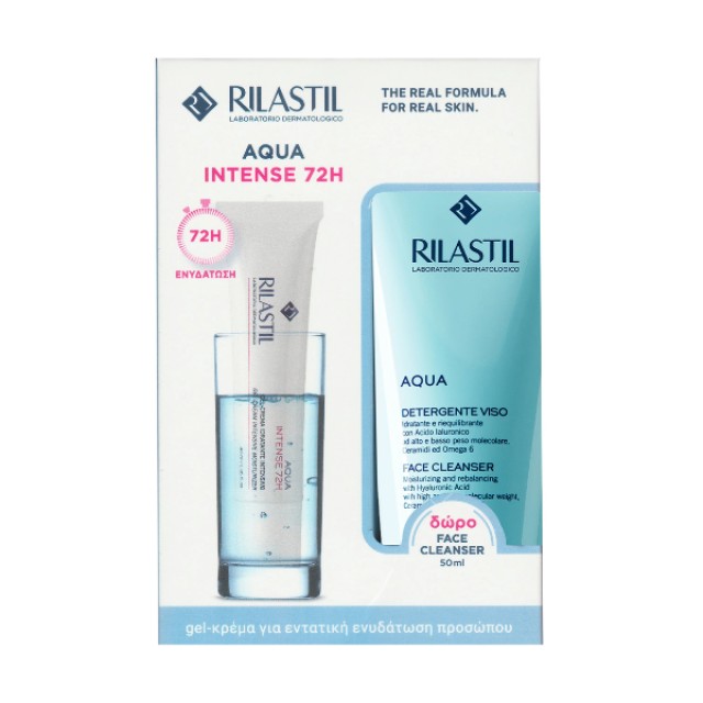 Rilastil Promo Aqua 72H Intensive Moisturizer Gel Cream Κρέμα Gel Προσώπου 40ml + Face Cleanser Καθαριστικό Προσώπου 50ml