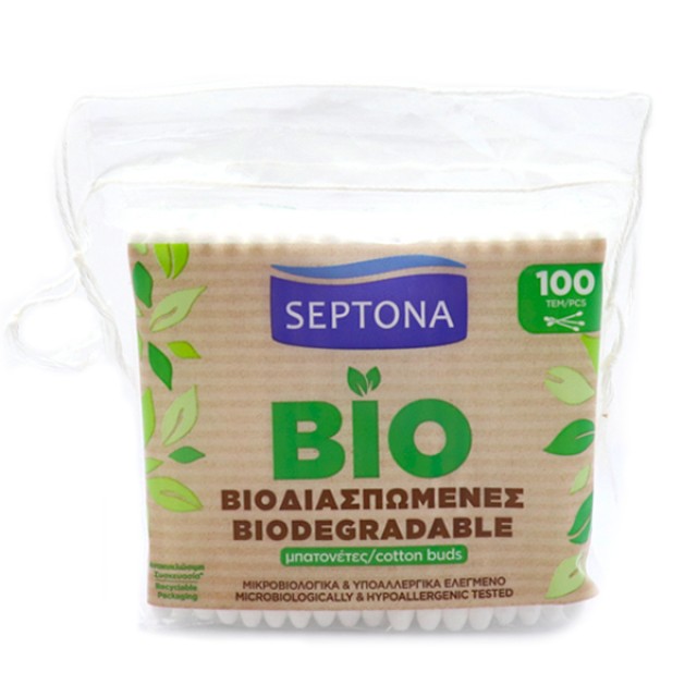 Septona Bio Βιοδιασπώμενες Μπατονέτες, 200 Tεμάχια