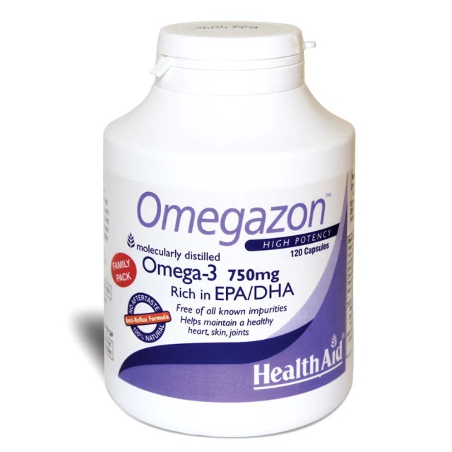 Health Aid Omegazon Συμπλήρωμα Διατροφής με Ωμέγα-3 Λιπαρά Οξέα 750mg, 120 Κάψουλες