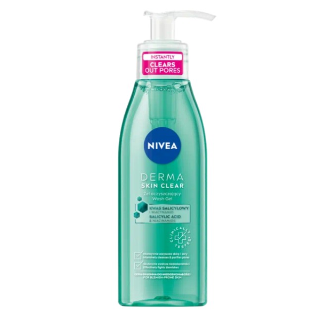 Nivea Derma Skin Clear Anti-Blemish Wash Gel Τζελ Καθαρισμού κατά των Πόρων, 150ml