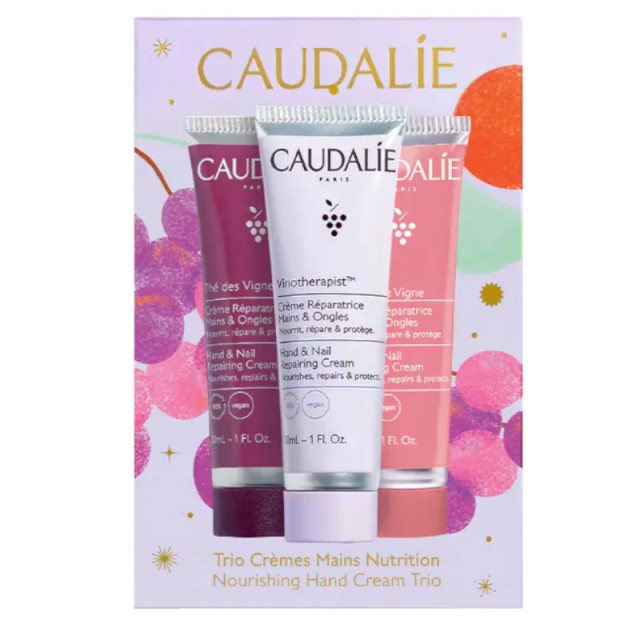 Caudalie Xmas Promo Nourishing Hand Cream Trio Κρέμες Χεριών και Νυ...