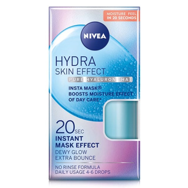 Nivea Hydra Skin Effect Hyaluron Ιnsta Mask Μάσκα Προσώπου Ημέρας Άμεσης Ενυδάτωσης, 100ml