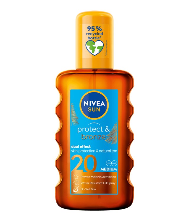 Nivea Sun Protect  Bronze Λάδι Μαυρίσματος SPF20 200ml