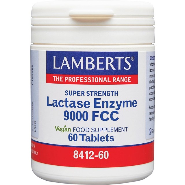 Lamberts Lactase Complex 350mg (9000FCC) Συμπλήρωμα Διατροφής για Δυσανεξία στη Λακτόζη, 60tabs