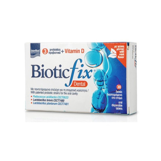 Intermed Biotic Fix Dental Vitamin D Συμπλήρωμα Προβιοτικών,  30 Ταμπλέτες