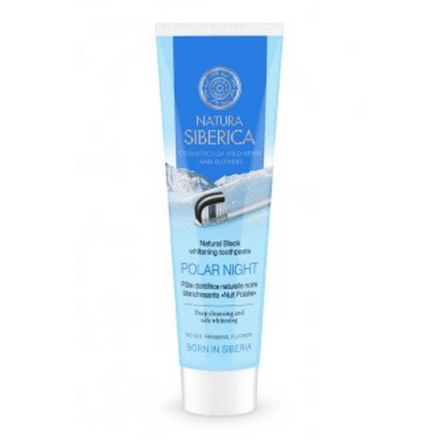 Natura Siberica Natural black Whitening Polar Night Λευκαντική Oδοντόκρεμα με Ενεργό Άνθρακα, 100gr