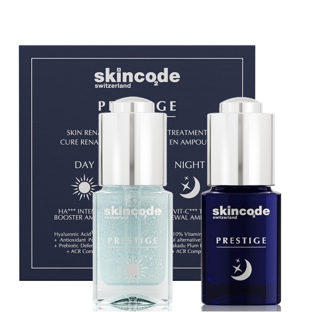 Skincode Prestige Skin Renaissance Ampoule Treatment Υπερ Συμπυκνωμένοι Οροί Προσώπου Ημέρας & Νύχτας, 2x15 ml