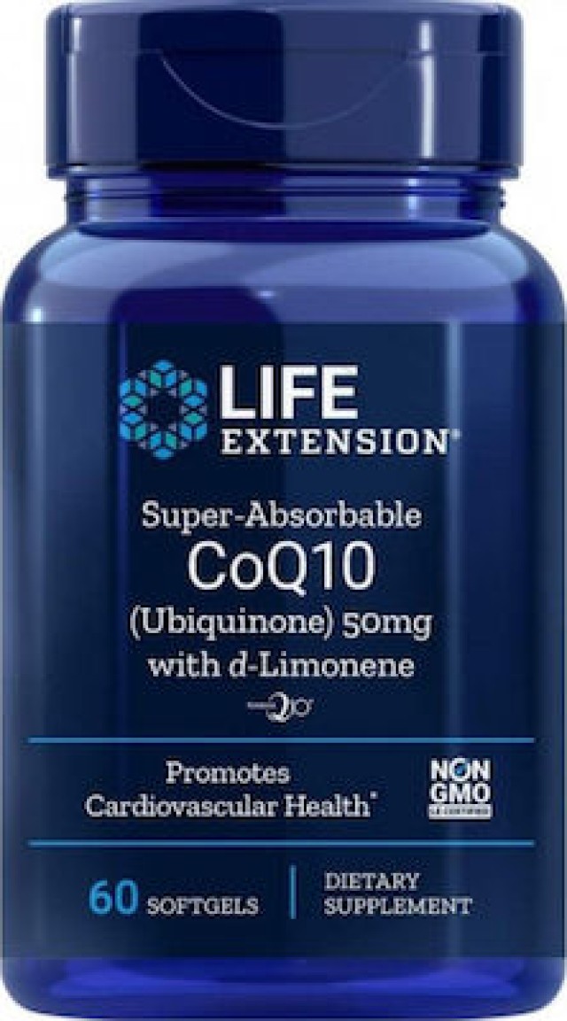 Life Extension Super-Absorbable CoQ10 50mg with d-Limonene, 60 Μαλακές Κάψουλες