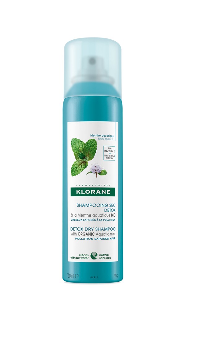 Klorane Aquatic Mint Dry Shampoo Ξηρό Σαμπουάν Με Βιολογική Υδάτινη Μέντα Για Κάθε Τύπο Μαλλιών, 150ml