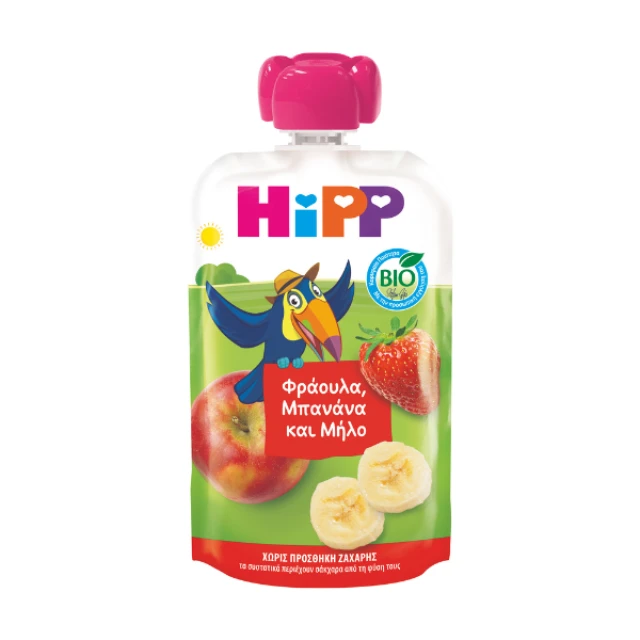 Hipp Fruit Puree for Children Strawberry Banana Apple, 100gr