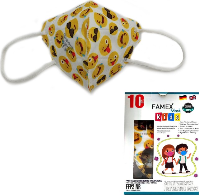 Famex Μάσκα Προστασίας FFP2 NR για Παιδιά με Emoji 10τμχ