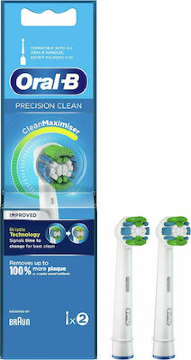 Oral-B Precision Clean CleanMaximiser Ανταλλακτικές Κεφαλές για Ηλεκτρική Οδοντόβουρτσα, 2 Τεμάχια