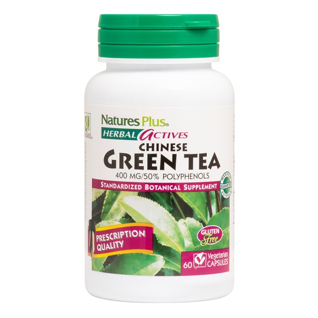 Natures Plus Green Tea 400mg Συμπλήρωμα από Πράσινο Τσάι με Αντιοξειδωτικές Ιδιότητες, 60 Φυτικές Κάψουλες