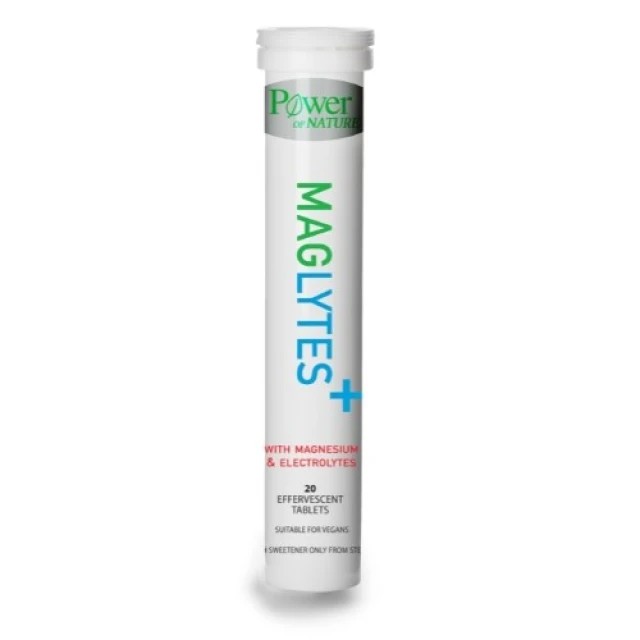 Power of Nature Maglytes Stevia, με μαγνήσιο και Ηλεκτρολύτες, Γεύση Λεμόνι 20 Αναβράζοντα δισκία