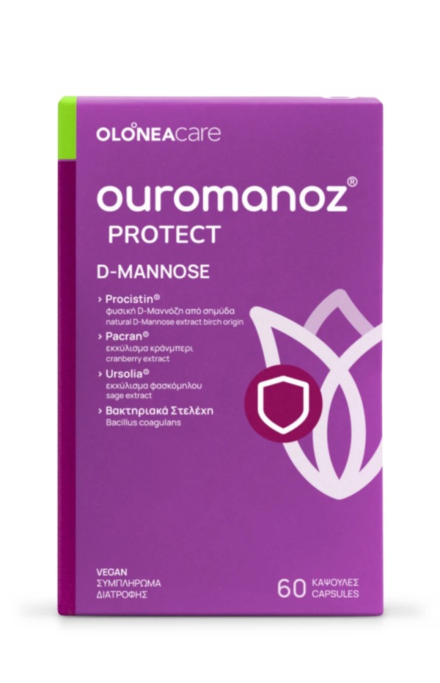 Olonea Ouromanoz Protect D-Mannose Συμπλήρωμα διατροφής κατά της Ουρολοίμωξης, 60caps