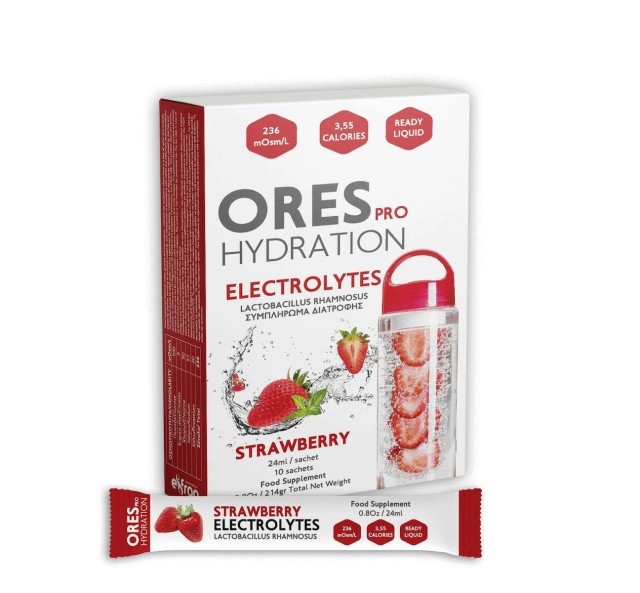 Eifron Electrolytes Ores Pro Hydration Ηλεκτρολύτες με Γεύση Φράουλα 10 Φακελίσκοι