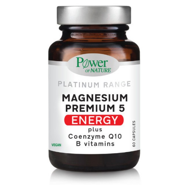 Power Health Platinum Magnesium Premium 5 Energy Συπλήρωμα Διατροφής για Ενέργεια, 60caps