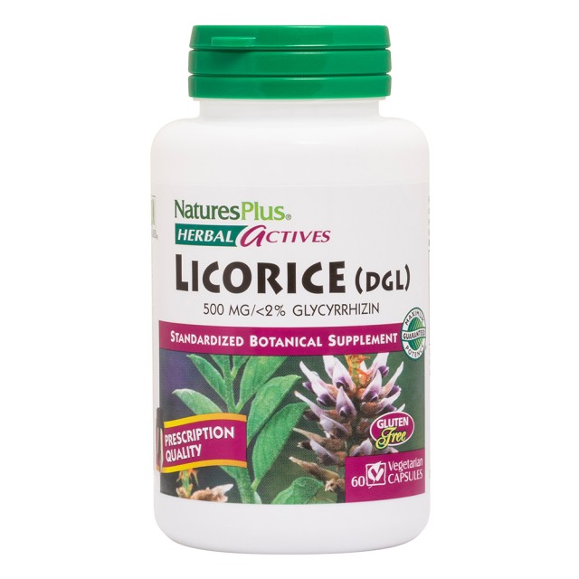 Natures Plus Licorice 500mg Συμπλήρωμα Γλυκόριζας, 60 Κάψουλες