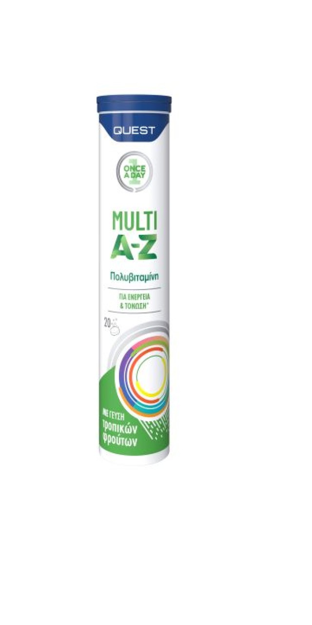 Quest Multi A-Z Vitamins Συμπλήρωμα Πολυβιταμινών Για Ενέργεια - Τόνωση, 20 Αναβράζοντα Δισκία