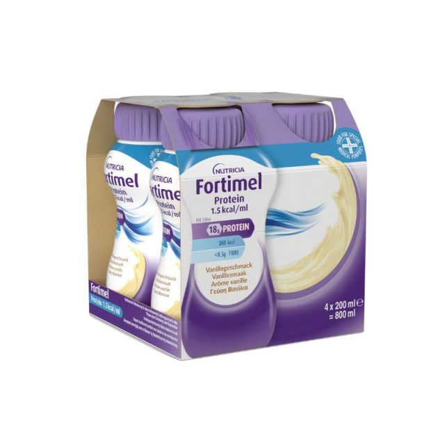 Fortimel Extra Υπερπρωτεϊνικό Ρόφημα με γεύση Βανίλια, 4x200ml