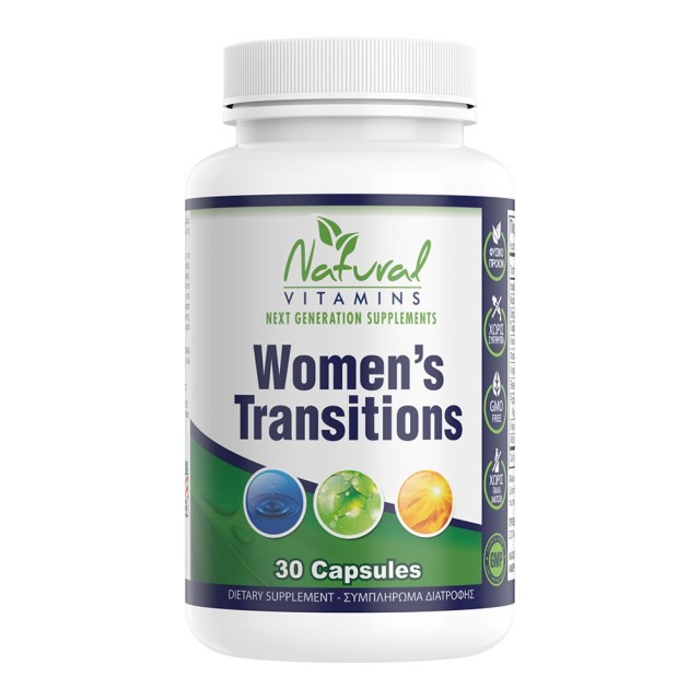 Natural Vitamins Women’s Transitions Συμπλήρωμα Διατροφής για την Καταστολή των Συμπτωμάτων της Εμμηνόπαυσης, 30caps