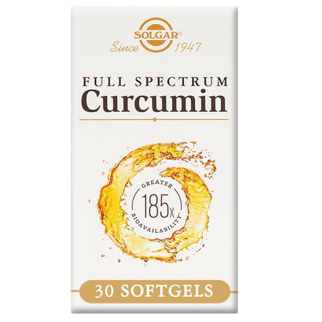 Solgar Full Spectrum Curcumin Συμπλήρωμα Διατροφής Κουρκουμίνης, 30 Μαλακές Κάψουλες