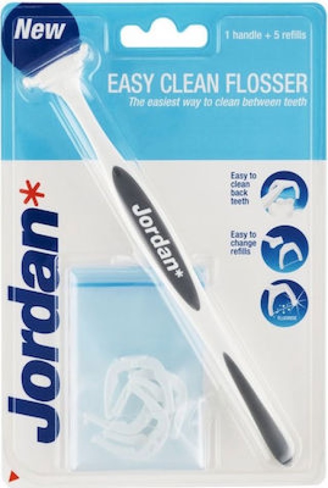 Jordan Easy Clean Flosser Οδοντικό Νήμα με Λαβή σε Γκρι χρώμα & 20τμχ Ανταλλακτικά Νήματος