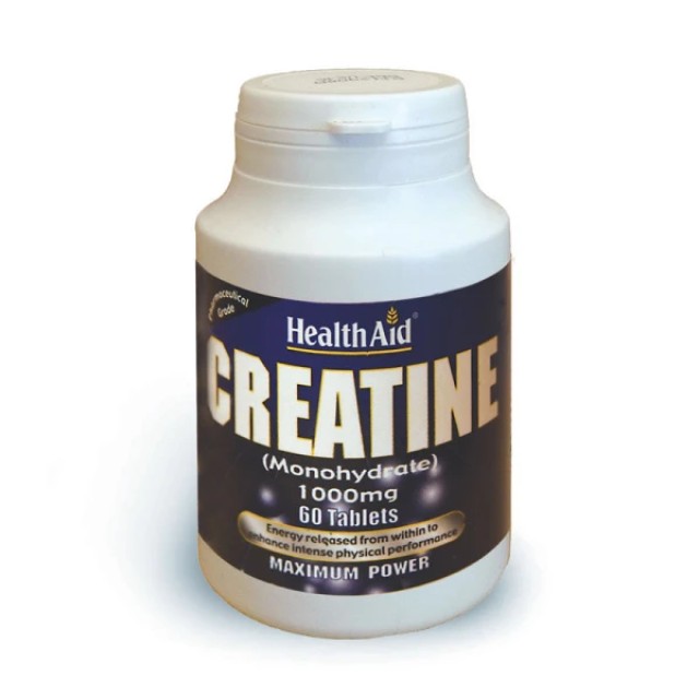 Health Aid Creatine 1000mg Συμπλήρωμα Διατροφής με Κρεατίνη για Ενίσχυση της Μυικής Μάζας, 60 Ταμπλέτες