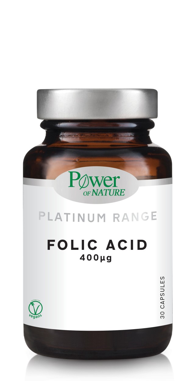 Power Health Platinum Folic Acid 400mg, 30 Κάψουλες