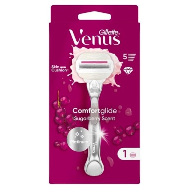 Gillette® Venus ComfortGlide Sugarberry Γυναικεία Ξυριστική Μηχανή Με 1 Ανταλλακτική Κεφαλή