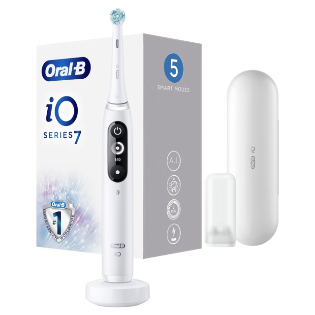 Oral-B IO Series 7 Ηλεκτρική Οδοντόβουρτσα με Χρονομετρητή White Alabaster, 1 Τεμάχιο