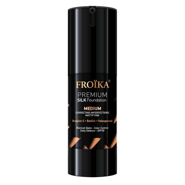 Froika Premium Silk Foundation Medium SPF30 με Βιταμίνη C και Υαλου...