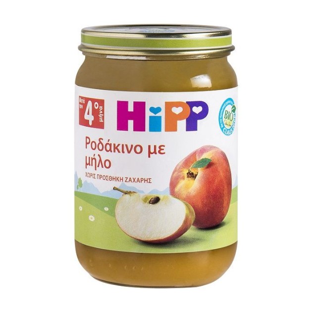 HiPP Bio Φρουτόκρεμα Βιολογικής Καλλιέργειας με Ροδάκινο και Μήλο Απο τον 5ο Μήνα, 190gr