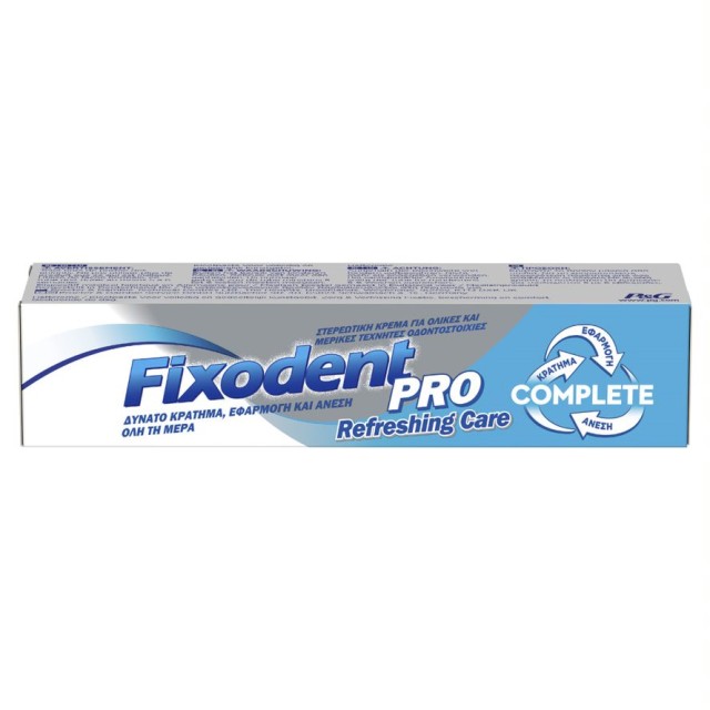 Fixodent Pro Complete Refreshing Στερεωτική Κρέμα για Τεχνητή Οδοντοστοιχία Γεύση Φρεσκάδας 47gr
