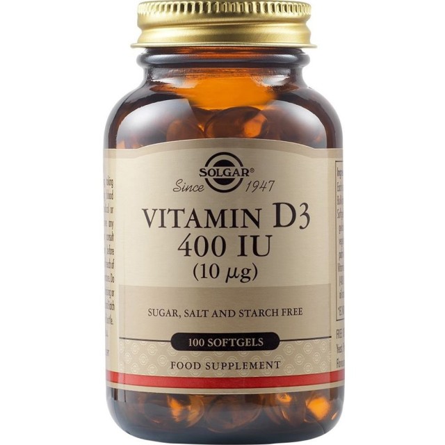 Solgar Vitamin D3 (Cholecalciferol) Βιταμίνη για Ανοσοποιητικό 400i...