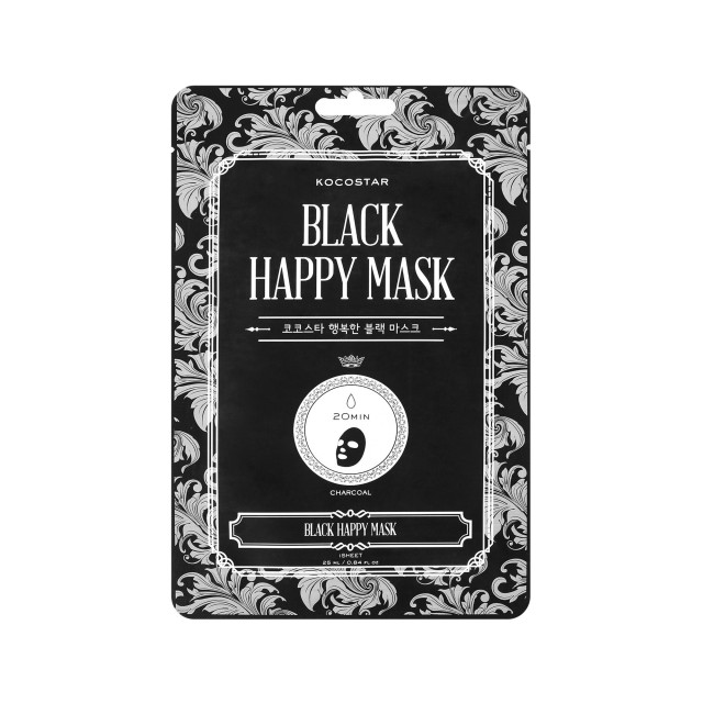 Vican Kocostar Black Happy Mask Μάσκα Καθαρισμού Για Πρόσωπο Με Άνθρακα, 1 Τεμάχιο