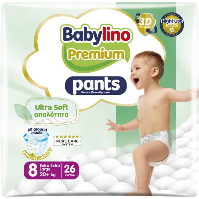 Babylino Premium Ultra Soft Pants Νο8 Extra Extra Large (20+kg), Πάνες Βρακάκι 26τμχ