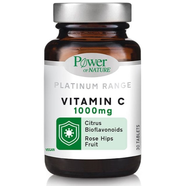 Power of Nature Platinum Range Vitamin C 1000 mg, 30 Ταμπλέτες