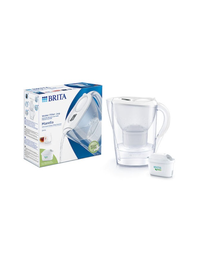 Brita Marella Λευκή Κανάτα Σερβιρίσματος XL 2.4lt με 1 Ανταλλακτικό Φίλτρο Maxtra Pro All-In-1