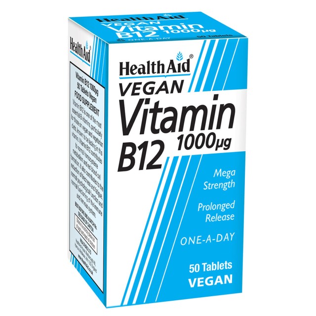 Health Aid Vitamin B12 Cyanocobalamin 1000mg, 50 Ταμπλέτες