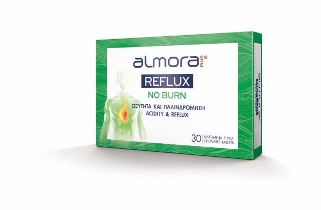 Almora Plus Reflux No Burn, 30 Μασώμενες Ταμπλέτες