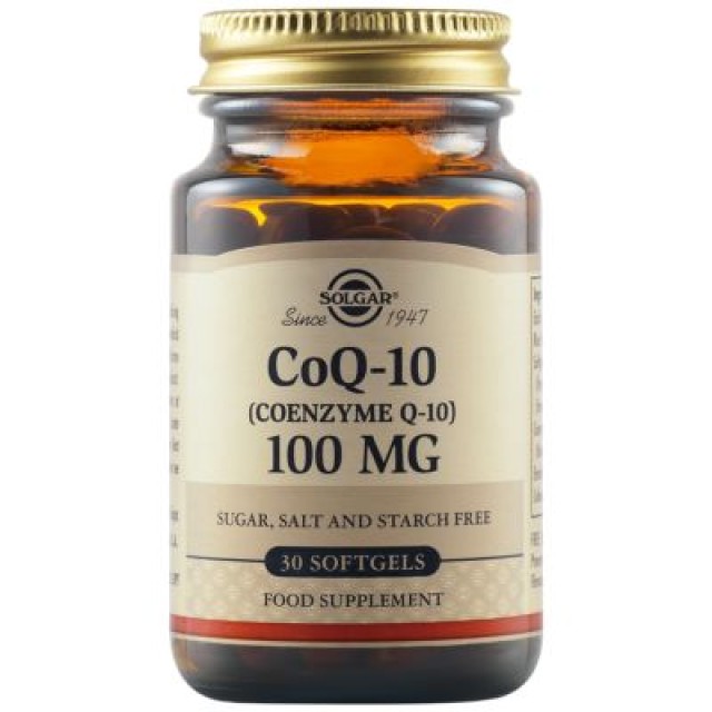 Solgar Coenzyme Q-10 100mg Συμπλήρωμα Διατροφής, 30 Μαλακές Κάψουλες